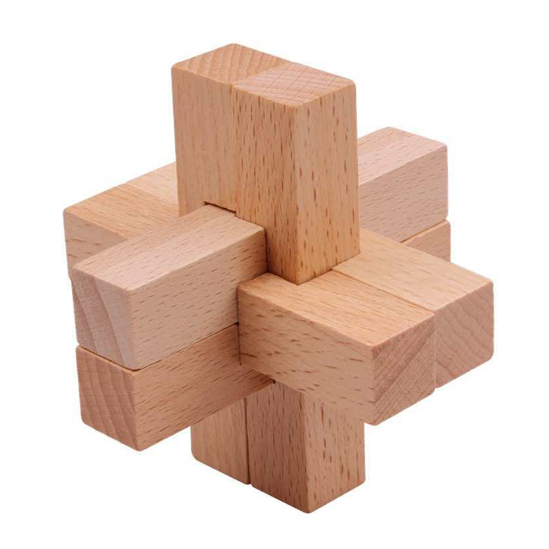 Brain Teaser Cube - لغز لوبان الخشبي للبالغين والأطفال يفتح