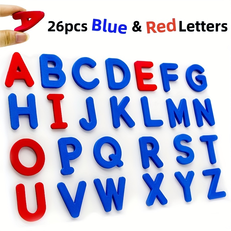 Kids Education Alphabet Numbers - الأحمر والأزرق الإنجليزية رسالة ملصقات مغناطيسية