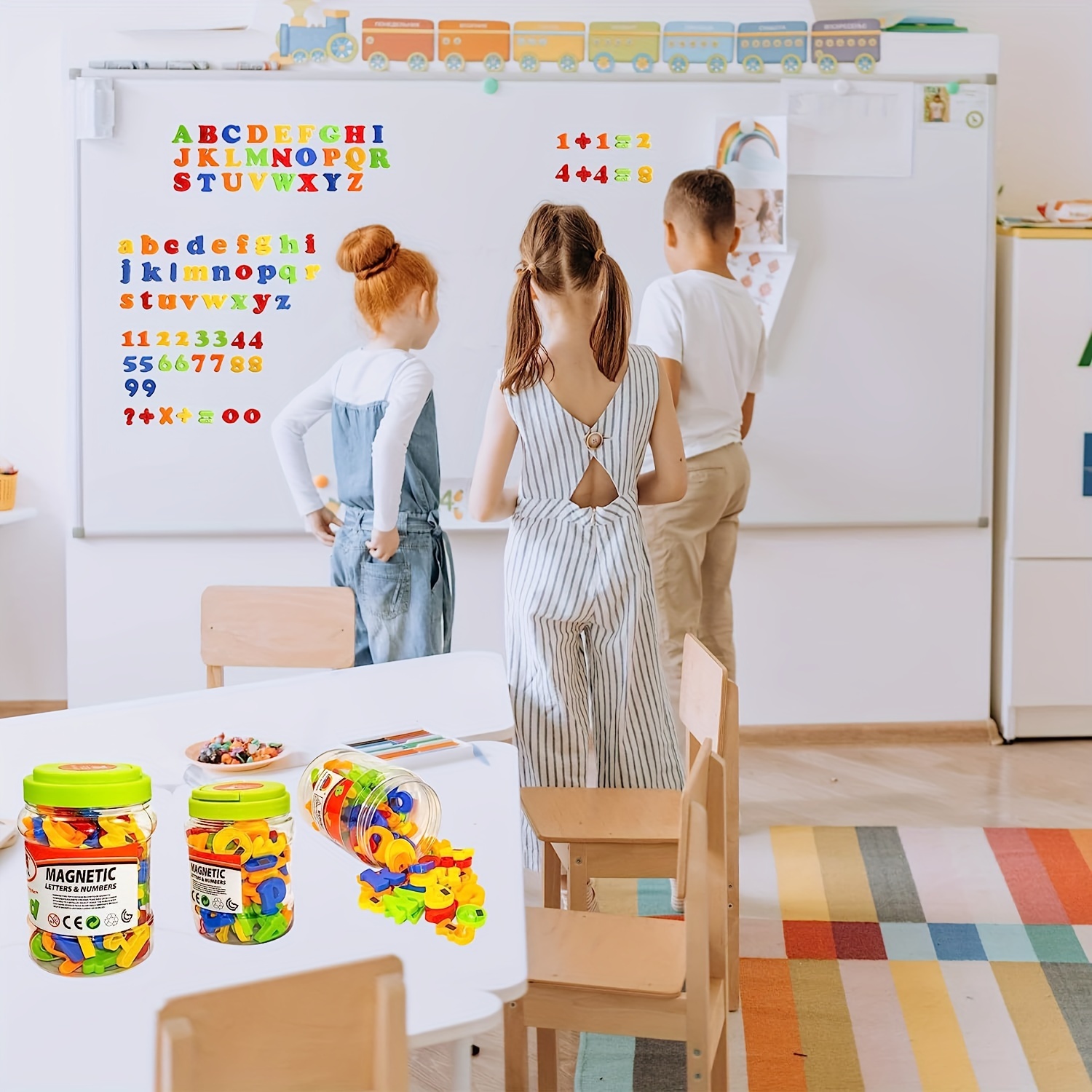 78 قطعة من أرقام الحروف المغنا - مراجعة Kids Education Alphabet Numbers وسعره